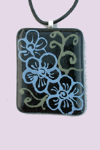 Cherry Blossoms Doodles Rectangle Pendant Cherry Blossoms Doodles Rectangle Pendant